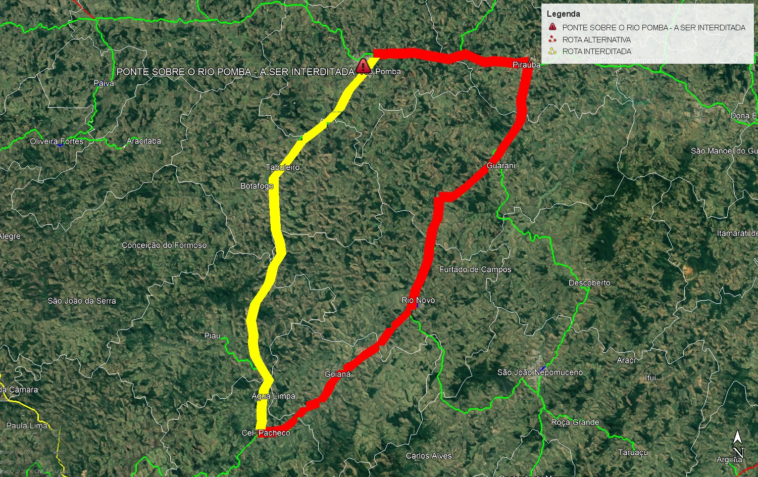 croqui desvio mg 133 divulgacao der mg